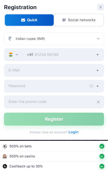 1win registration