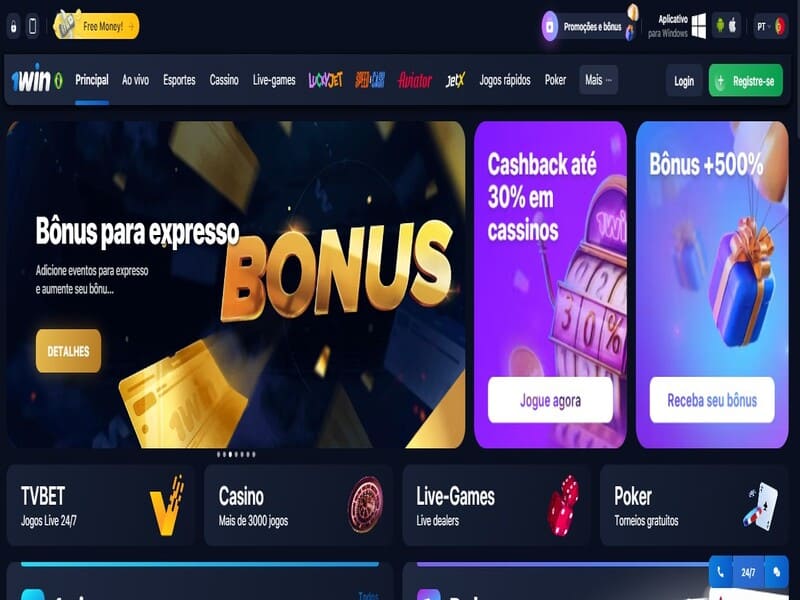 Código promocional 1win para um bônus de 500% no primeiro depósito.