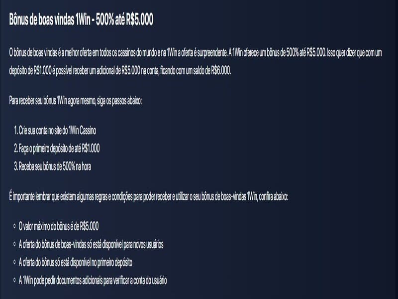 1win Saques rápidos