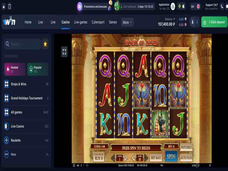Autoplay in the Book of the Dead slot